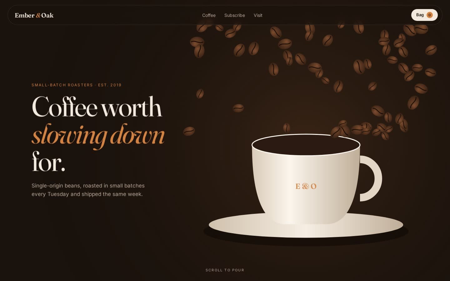 Ember & Oak landing page
